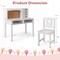Kids Wooden Desk and Chair Set with 4-tier Storage Shelves and 2 Open Drawers